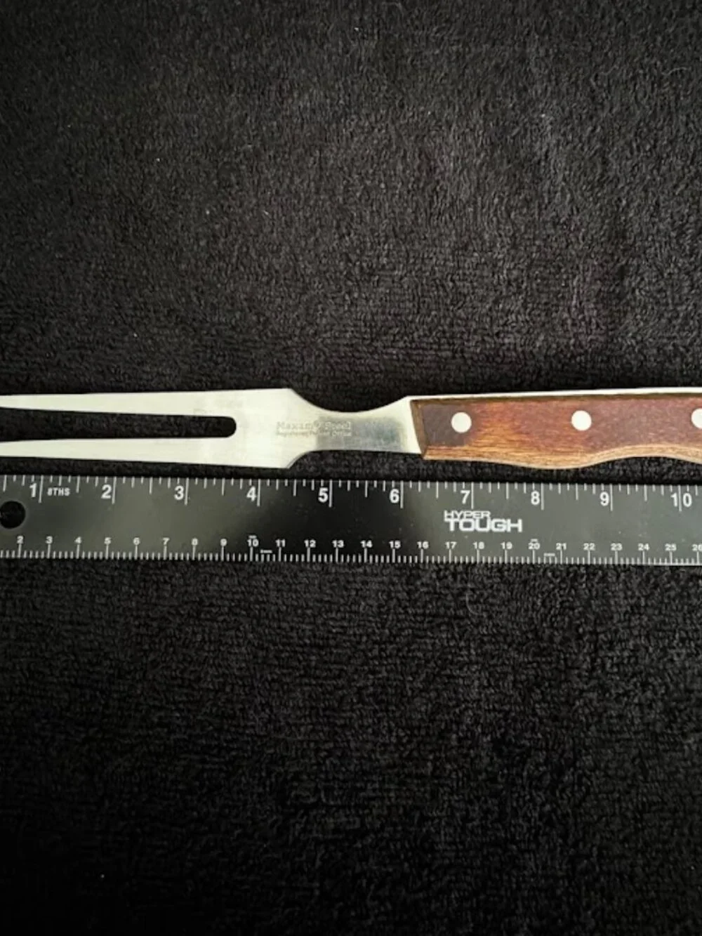 Vintage Maxam Wood Handle Carving Meat Fork Japan